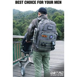 Diaper Bag Backpack for Dad, DBTAC Large Baby Nappy Bag for Men w/Changing Mat, Insulated+Wipe Pockets, Stroller Straps, Grey