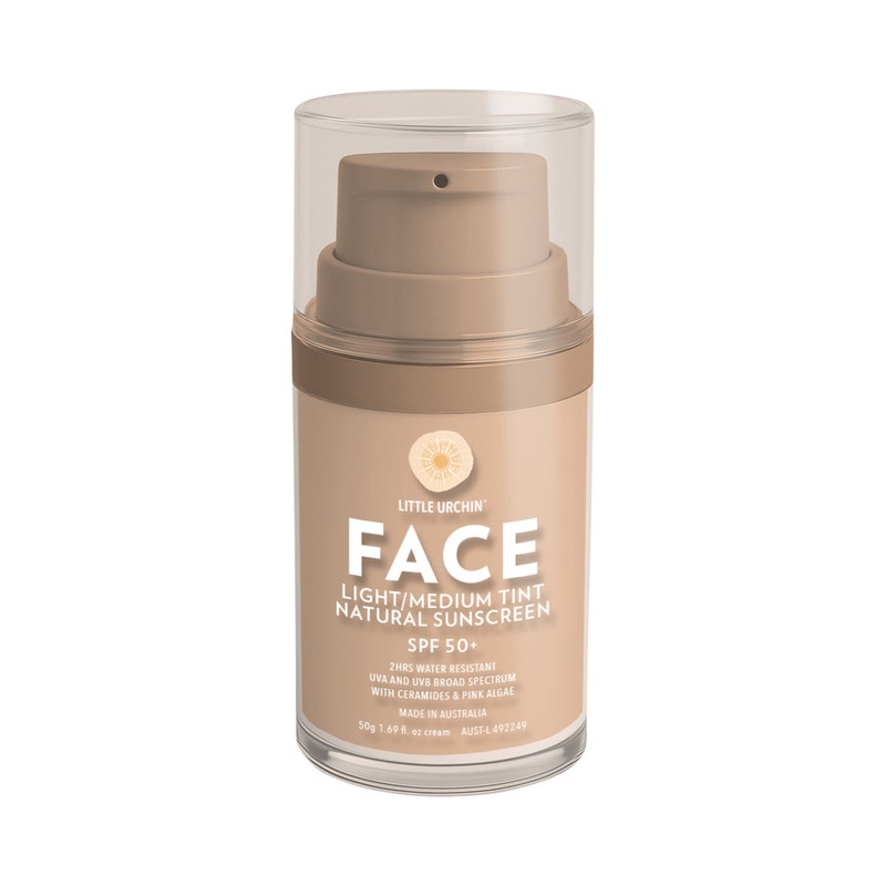 Little Urchin Face Light/medium Tint Natural Sunscreen Spf 50+ Pump