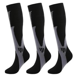 Kickticks Women Compression Socks 3Pcs (Black 3pcs,XXL)