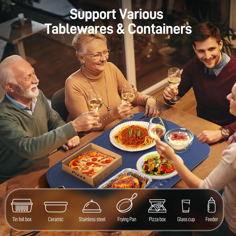 Food Warming Mat - 5s Rapid Heating Electric Warming Tray