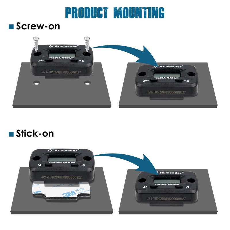 Runleader Digital Tach/Hour Meter,Maintenance Reminder for Lawn Mower Generator Motorcycle