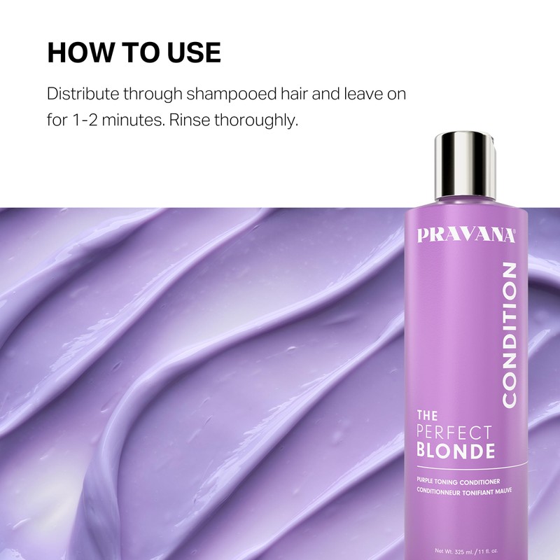 Pravana The Perfect Blonde Purple Toning Conditioner | Neutralizes Brassy,