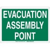 Brady 139655 Aluminum "EVACUATION ASSEMBLY POINT" Sign, Text, 10" H