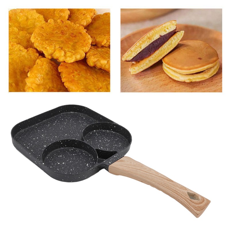 3 in 1 Breakfast Pan Prevents Stick Heat Resistant Divided