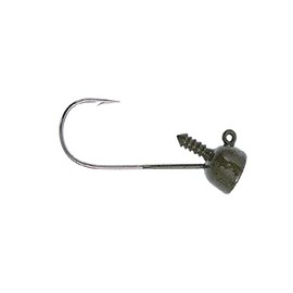 BUCKEYE Lures Spot Remover Jig Head with Nickel Ultra-Point Hook for Soft Plastic Bass Fishing Baits, 5 Pack, Green Pumpkin, 1/8 oz