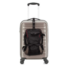 Suitcase Belt, One-touch Belt, Luggage Belt, Jacket Holder, One-touch Type, 10.6 x 1.0 inches (27 x 2.5 cm), Length Adjustable, Prevents Loads Collapse, Black, Set of 2