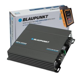BLAUPUNKT BPA-E602 2-Channel Class AB Car Amplifier - 800W Max Power, 180W RMS Bridged - Compact Design for Crystal-Clear Audio