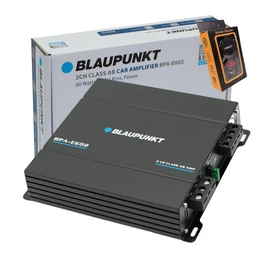 BLAUPUNKT BPA-E602 2-Channel Class AB Car Amplifier - 800W Max Power, 180W RMS Bridged - Compact Design for Crystal-Clear Audio