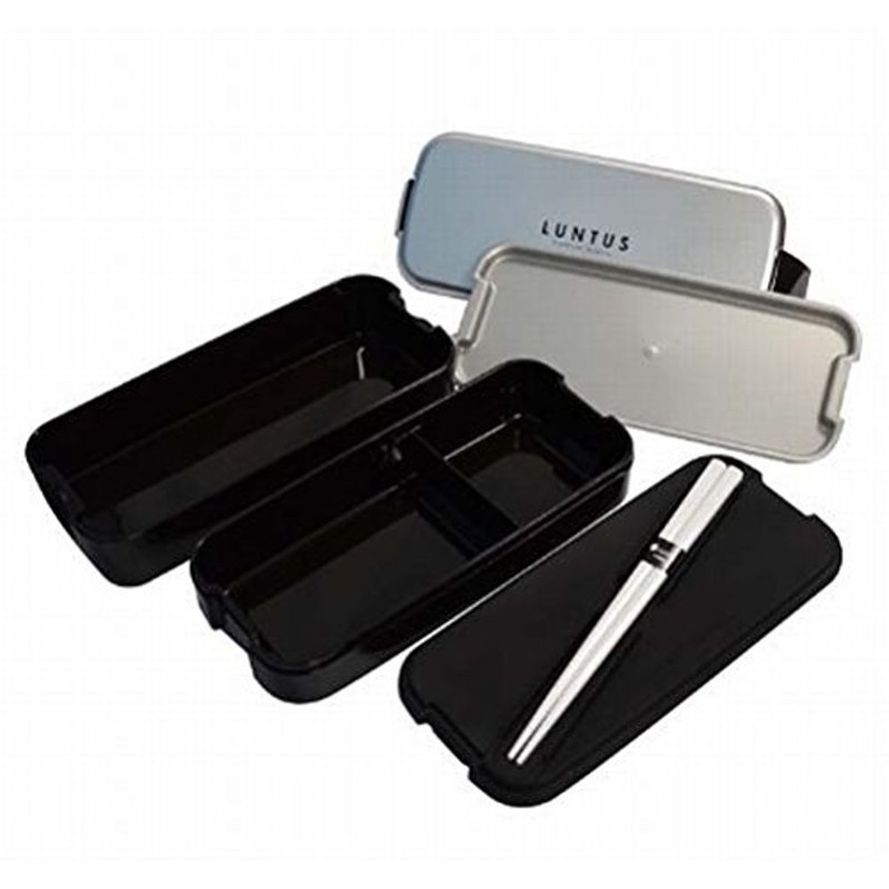 アスベル ランチボックス2段バック付 「ランタスFL」 シルバー SS-T640