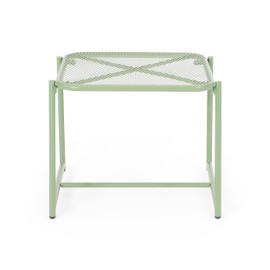 Christopher Knight Home Outdoor Metal Side Table,Iron Mesh End Table,Lightweight Patio Side Table,Hollow Decorative Garden Stool for Patio or Balcony,Matte Green