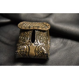 Davidson's Falconry Falconry hood protector Hand made and tooled  Floral and basket weave laced