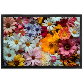 True Statements Decorative Doormat "Summer Flowers" with Flower Motif - for Indoor and Outdoor Use - Non-Slip - Gift for Friends and Family for Any Occasion (60 x 90 cm)