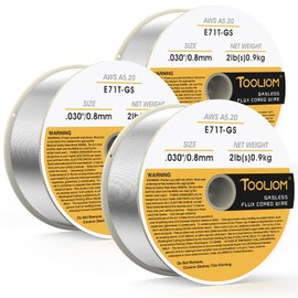 TOOLIOM E71T-GS .030" Diameter 2-Pound Spool Flux Core Self-shielded Carbon Steel MIG Welding Wire 3 PCS