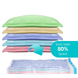 Cevadama 9 bolsas al vacío de tamaño mixto para ropa，Bolsas de Almacenamiento y Compresión Reutilizables que Ahorran Espacio, con Cierre Hermético, Ideales para Edredones, Almohadas y Viajes