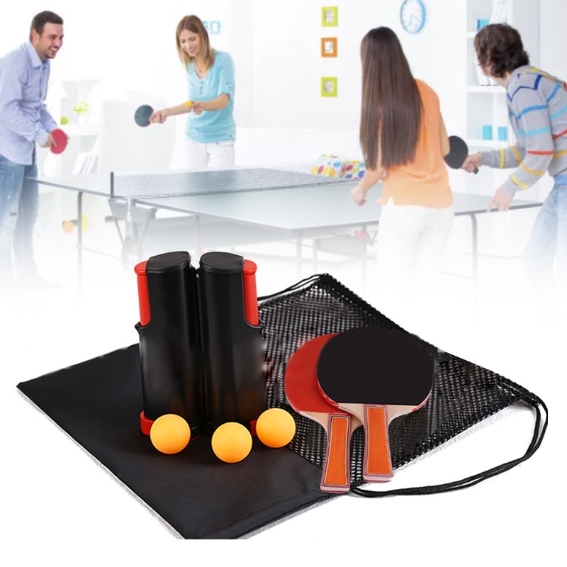 Table Tennis Set Paddles Balls Net Kit Portable Table Tennis