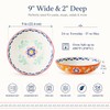 CINAIMPRESSION 9Inch Pasta Bowls Set of 4, HandPainted Ceramic, Mix