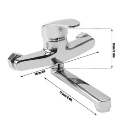 Ruspela Kitchen Sink Mixer Tap Wall Mounted Kitchen Faucet with 6. 3 Swivel Spout Cold and Hot Single Handle Mixer Tap Traditional Faucet