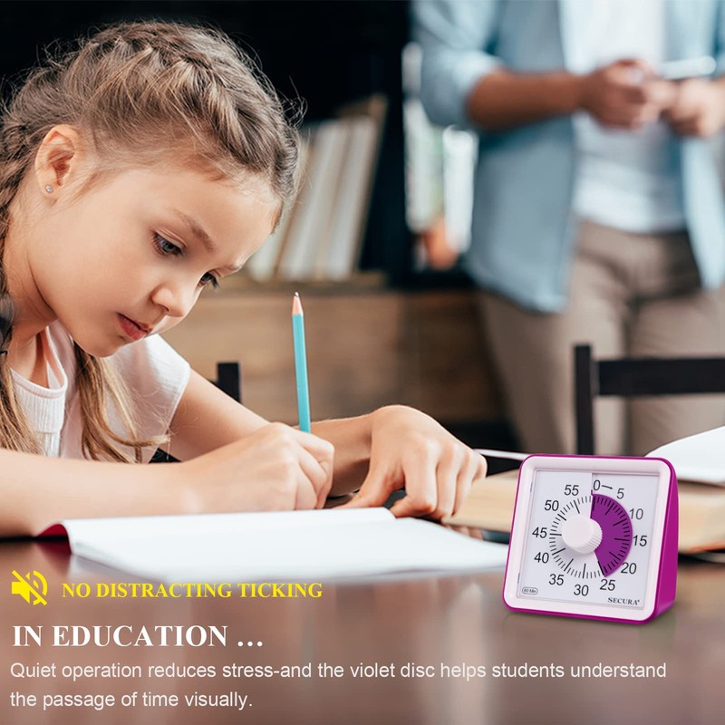 Secura 60-Minute Visual Timer, Classroom Timer, Countdown Timer for Kids