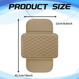 qboonpt Arm Rest Cover Pad for Car, PU Leather Center Console Cover with Side Storage Bag, Universal Comfortable Armrest Storage Box Interior Accessories for Most Car Center Consoles (Beige)