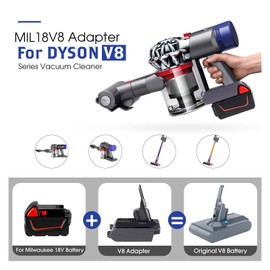 BTRUI for Dyson V8 Battery Adapter for Milwaukee M18 18V Battery Convert to for Dyson V8 Animal Fluffy Motorhead Handheld Vacuum Converter (only MIL18V8 Adapter)
