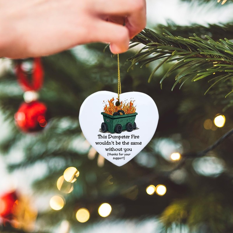 Dumpster Fire Christmas Ornament - Dumpster Fire Gifts for Women