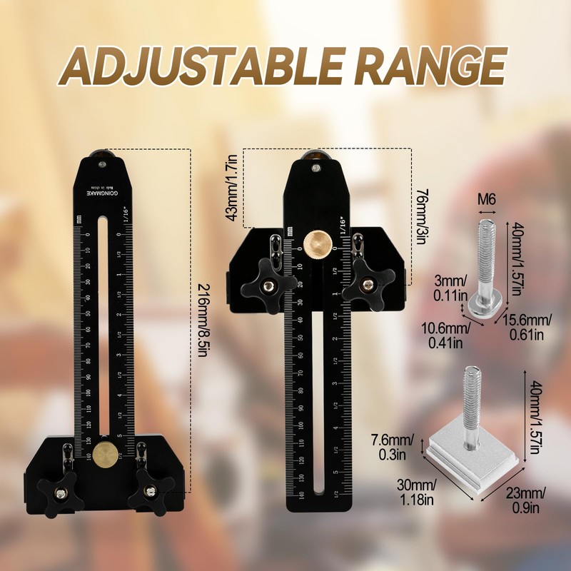 Thin Rip Table Saw Jig Guide with T-Bolts, Fast Thin