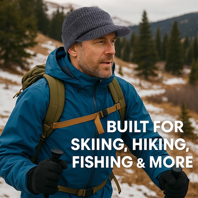 TOP-EX PolarWool™ XL/XXL 50% Merino Wool Peaked Beanie Hat Men