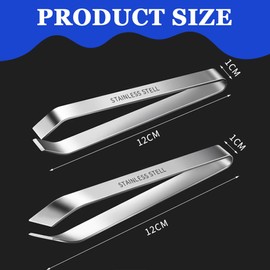 VONJUMA 4 Pieces Bone Tongs Kitchen Tweezers Herringbone Tongs Fish Tweezers for Bones Herringbone Tweezers Bone Tongs for Fish Tweezers Stainless Steel for Chicken Duck Pig Hair 2 Styles