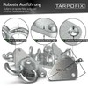 Tarpofix® Three-Hole Tarpaulin Hooks, Net Hooks for Trailer Tarpaulin and