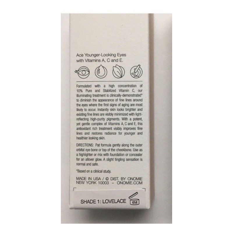 ONOMIE Lovelace A.C.E. Illuminating Eye Treatment Shade #1 Lovelace Korean