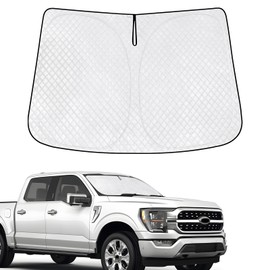KMF Windshield Sun Shade for Ford F-150 Accessories 2021-2024 Sunshade Foldable Custom Fit Ford F150 Windshield Sun Visor Protector Block UV Rays