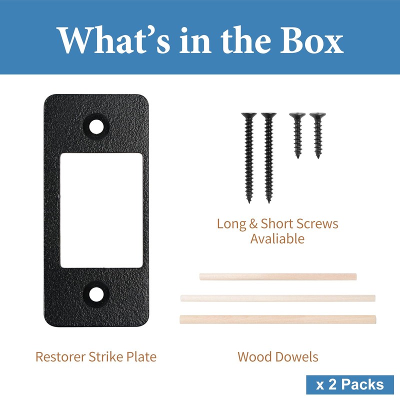 MOSECYOU DeadBolt Strike Plates 2 Pack, Narrow Side to Repair
