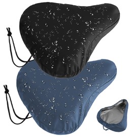 2 Pcs Bike Seat Cover, Mabor Waterproof Bicycle Seat Cover with Drawstring Mountain Bike Seat Cover Rain Dust Protective Cushion Saddle Cover Accessories for Men Women