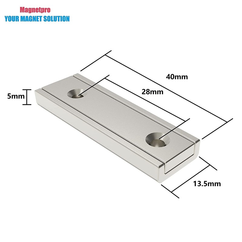 Magnetpro 8 Pieces Rectangular Magnets 20 KG Force 40 x