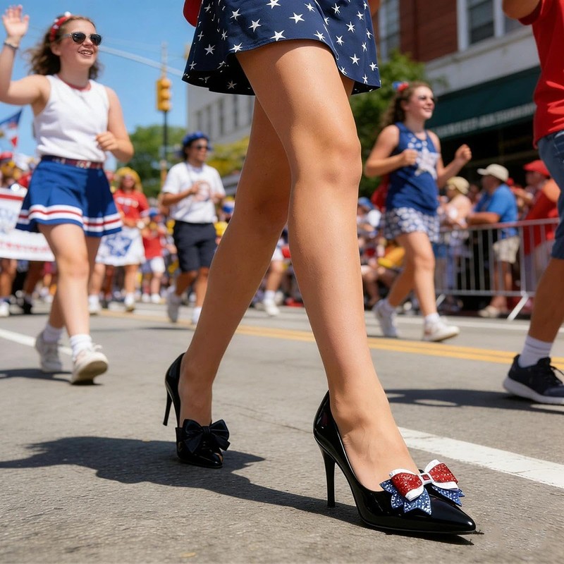 Independence Day Shoe Clips for Women, Glitter Sequin Bow Shoe