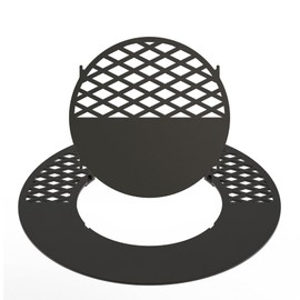 Charkettle 2-1 Grill Griddle Replacement Gourmet BBQ System with Removable Searing Grate, Compatible with Weber 22 Inch Kettle, Performer & Charcoal Grills, 21.5 Inch