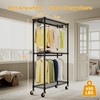 Higeego Rolling Clothing Rack for Hanging Clothes Heavy Duty Garment