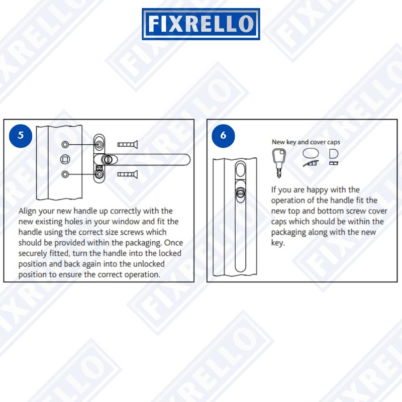 FixRello Window Handle 40mm Spindle - Offset Left-Handed espag Inline