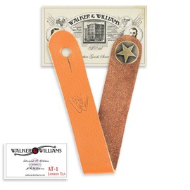 Walker & Williams AT-1 TN Tan Leather Acoustic Guitar Strap Button Headstock Adaptor For Acoustic, Electric, Bass Guitars, Mandolin And Ukulele