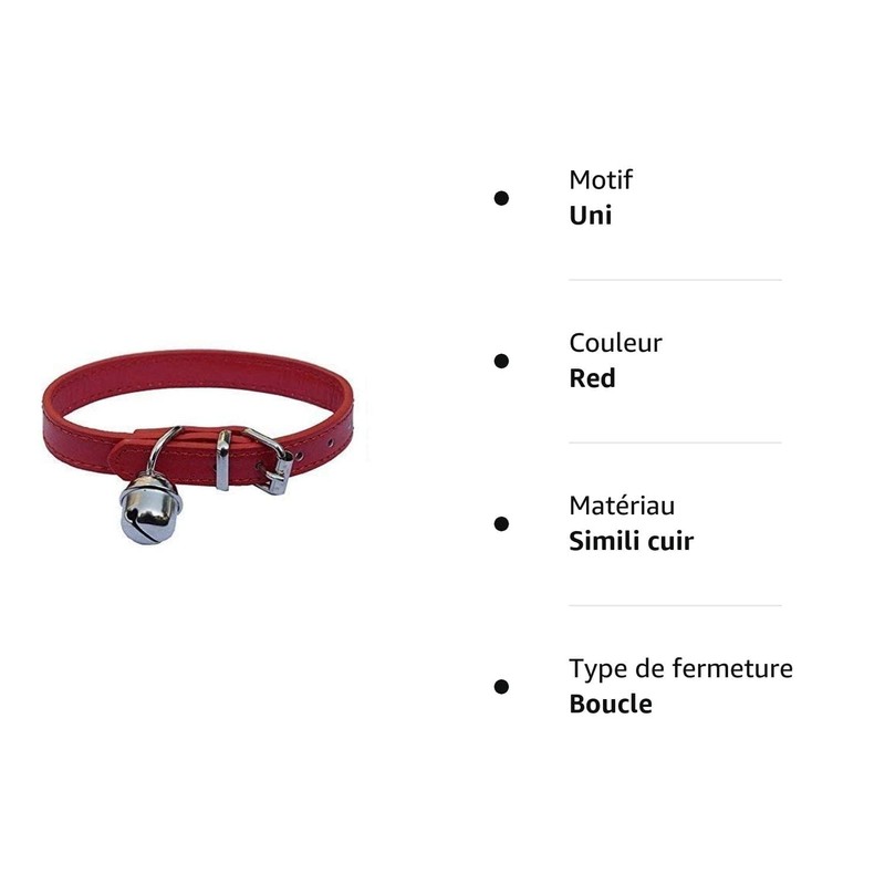 Red Leather Pet Collars for Cats,Baby Puppy Dog,Adjustable 8"-10.5" Kitten