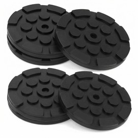 QWORK® Set of 4 Rubber Plates Rubber Pad Diameter 120 mm for Car Jack and Lifting Platform – Protects Car from Scratches