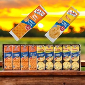 Variety Pack Sandwich Crackers – 36 Packs with ToastChee & Toasty Peanut Butter Fillings – Quality Lance Snacks, 6 Crackers per Pack – Great for Snacks, School & Break Time