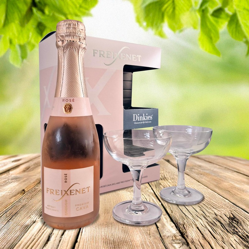 Freixenet Cordon Rosado Cava 200ml, 11.5% ABV with 2 x