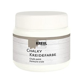 Kreul Chalk Paint, Cream Cashmere in 150 ml Plastic Box, Soft Matte Colour, Creamy Opaque, Quick-Drying, Used Look Effect