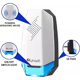 Runadi Ultrasonic Pest Repeller -Plug In Insect Rodent Mice Mouse Repellent 2PK