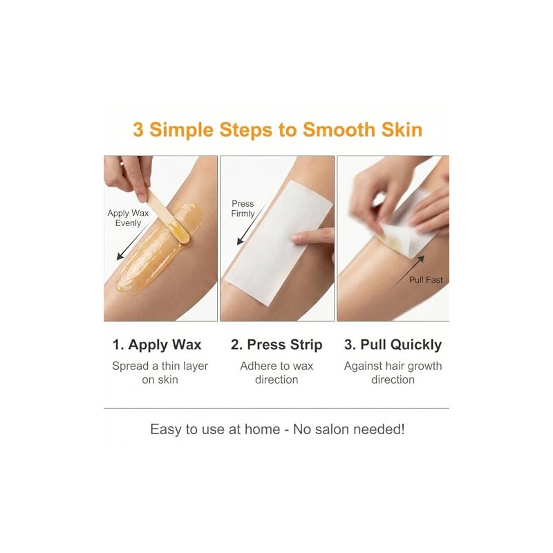 100Pcs Professional Non-Woven Bikini & Facial Wax Strips - Soft