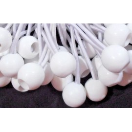 ctt/itt BALL BUNGEE CORD LOT OF 10 PC. 6" INCH WHITE TIE DOWN STRAP CANOPY BUNGIE