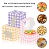 L7HWDP 12Pcs Easter Treat Boxes Plaid Cardboard Box with Rabbit