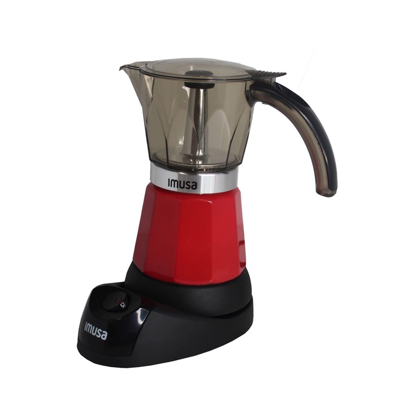 Imusa 6 or 3cup Electric Espresso Maker, Red