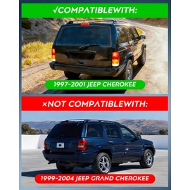 Nilight Taillight Assembly Compatible with 1997 1998 1999 2000 2001 Jeep Cherokee Limited SE Sport XJ XJ Chassis Rear Tail Light Lamp Replacement OE Style Drive and Passenger Side
